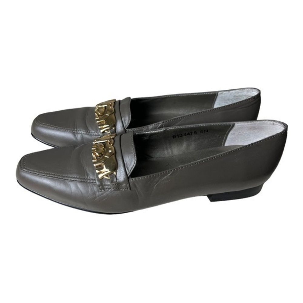 Vintage Ros Hommerson Gray Elephant Charm Leather Loafers Shoe Size 6N
